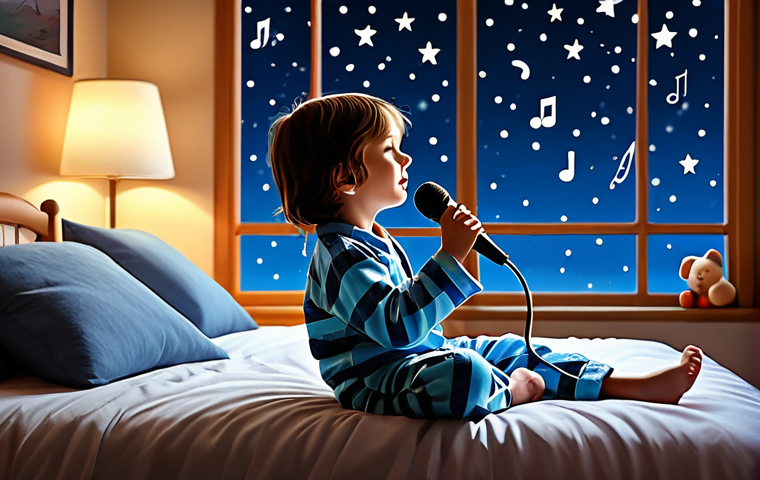 어린이 창작 음악 - **Prompt:** A diverse group of children, all fully clothed in casual, appropriate attire, gathered a...